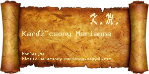 Karácsony Marianna névjegykártya