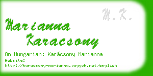 marianna karacsony business card