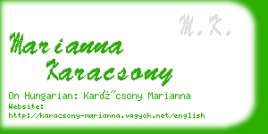 marianna karacsony business card